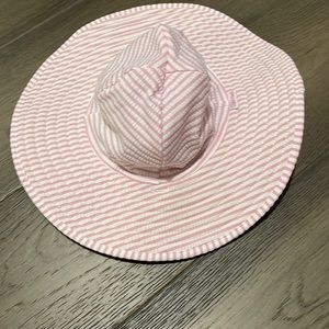 Ruffle  butts sun hat - pink and white stripe.  12 months - 2T
